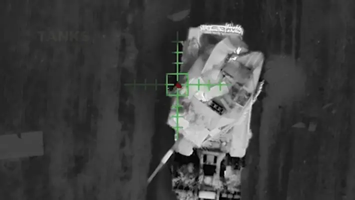 Thermal view of armoured vehicle